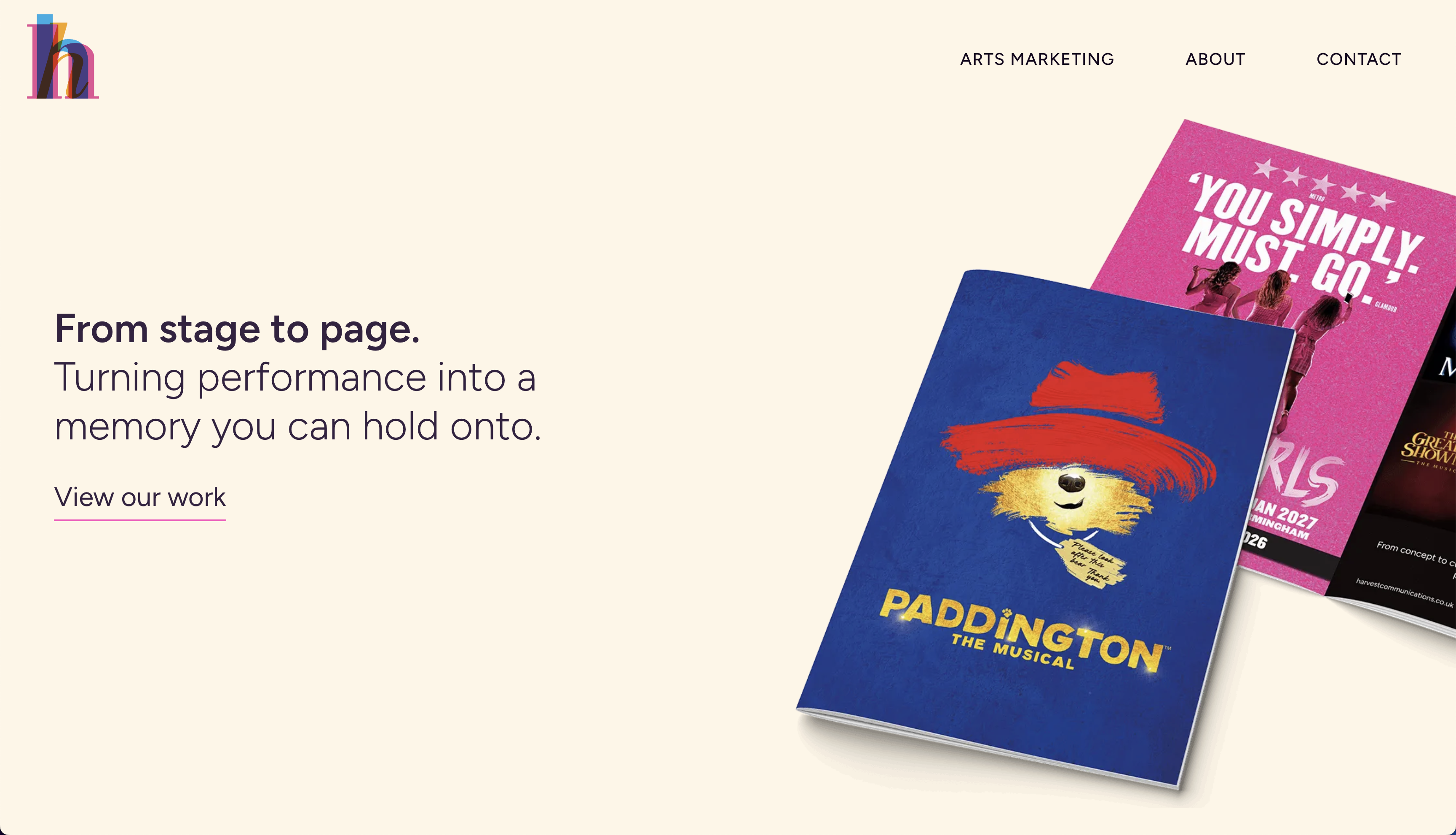Harvest Communications homepage: live site, designed from the ground up.