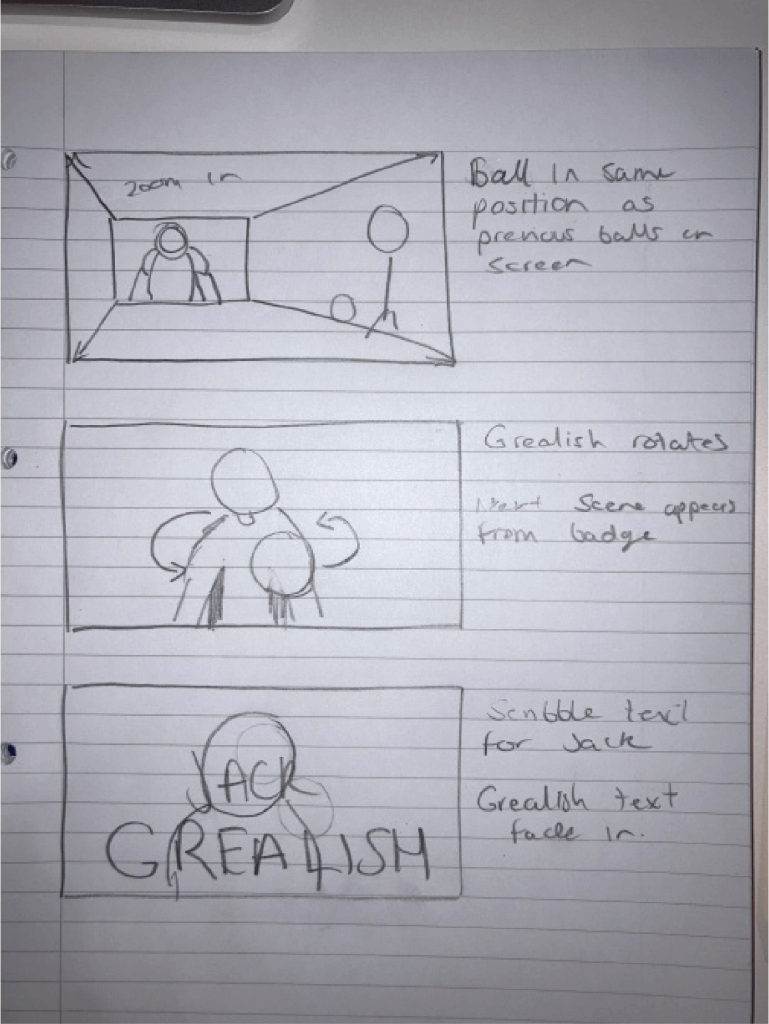 Storyboarding Jack Grealish motion graphic